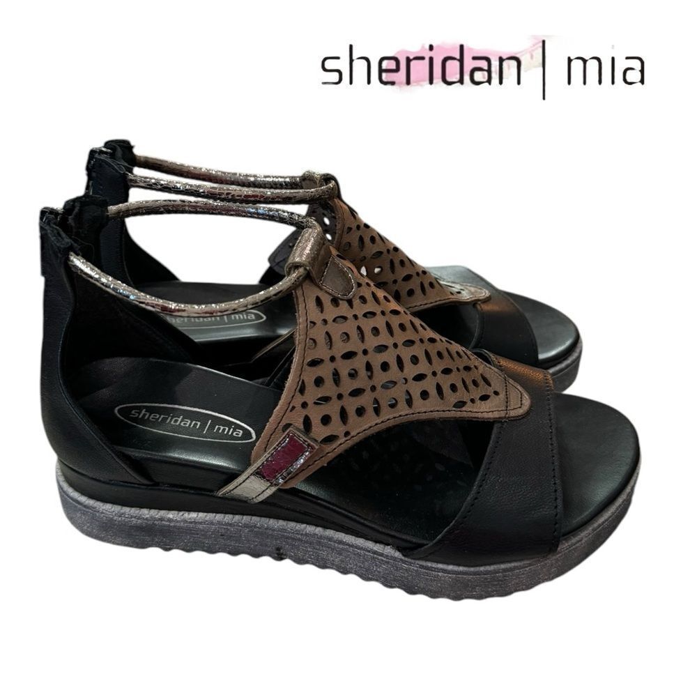 Sheridan Mia Women's Blaze Black Combo Sandals with Box 37